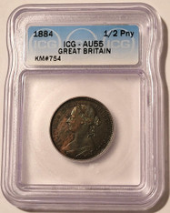 Britain-1884-half-penny-au55-icg-a