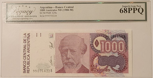 Argentina-1988-90-1000-australes-bank-note-68-ppq-legacy-a