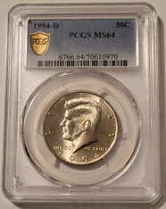 1994-d-Kennedy-half-dollar-ms64-pcgs-gsh-a