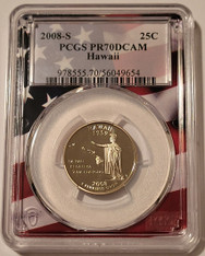 2008-s-clad-hawaii-state-quarter-pr70-dcam-pcgs-flag-frame-a