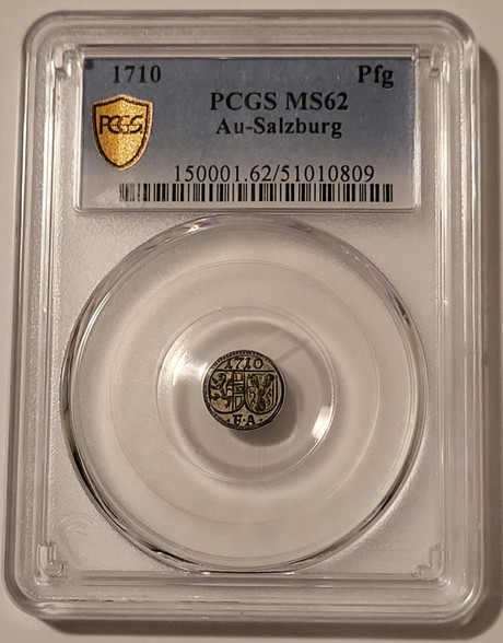 Austria-Salzburg-1710-silver-pfennig-ms62-pcgs-gsh-a