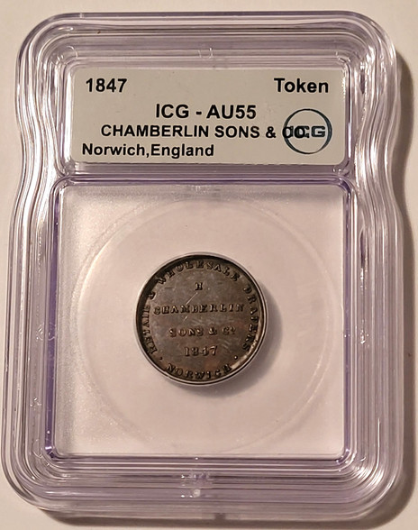 Britain-Chamberlain-token-1847-au55-icg-a