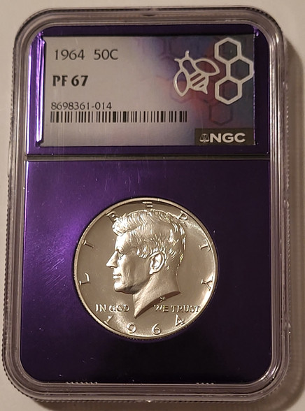 1964-kennedy-silver-half-dollar-pf67-ngc-purple-bee-a