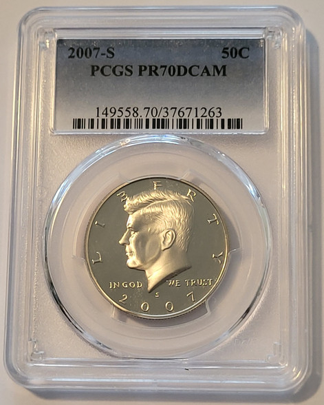 2007-s-clad-kennedy-half-proof-70-dcam-pcgs-aa