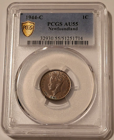 Canada-newfoundland-1944-cent-au55-pcgs-gsh-a
