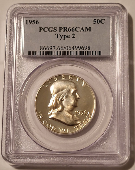 1956-franklin-half-dollar-t2-pr66-cameo-pcgs-a