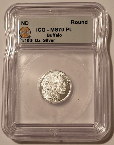 buffalo-silver-token-nd-ms70-pl-icg-b