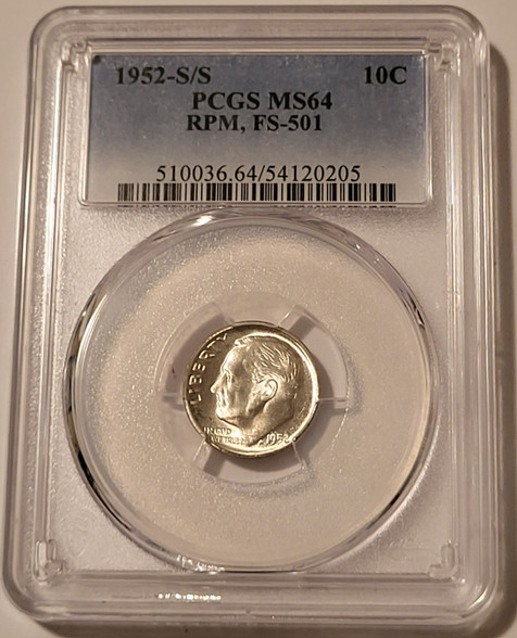 1952-s-s-roosevelt-dime-rpm-fs501-ms64-pcgs-a