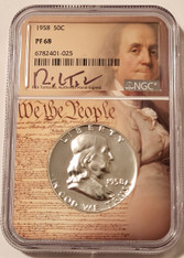 1958-franklin-half-dollar-pf68-ngc-tomaska-frame-a