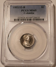 colombia-1952-12-b-centavo-ms65-pcgs-a