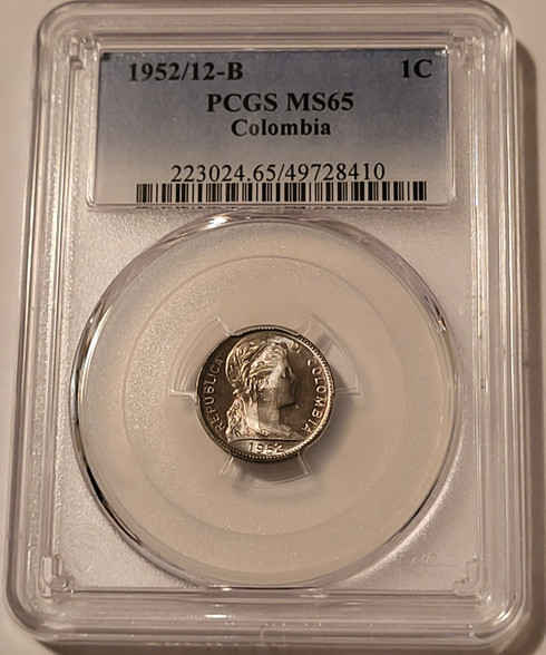 colombia-1952-12-b-centavo-ms65-pcgs-a