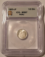Peru-1903-jf-silver-half-dinero-ms67-icg-a