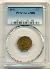 1902 Lincoln Cent MS63 RB PCGS