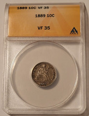 1889-seated-liberty-dime-vf35-anacs-toned-a