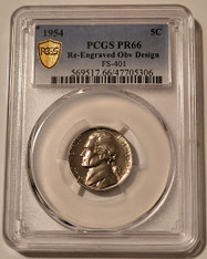 1954 Jefferson Nickel Re-Engraved Obverse Design FS-401 Proof PR66 PCGS GSH