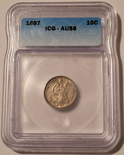 1887-seated-liberty-dime-au58-icg-toned-a