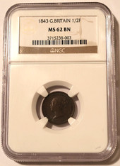 Britain-1843-half-farthing-ms62-bn-ngc-a