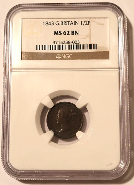 Britain-1843-half-farthing-ms62-bn-ngc-a