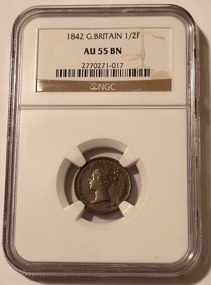 Britain-1842-half-farthing-au55-bn-ngc-a