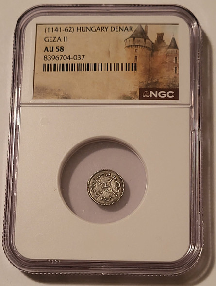 Hungary-geza-2-sivler-denar-au58-ngc-b-a