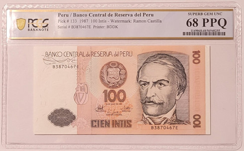 Peru-1987-100-intis-note-68-ppq-pcgs-a
