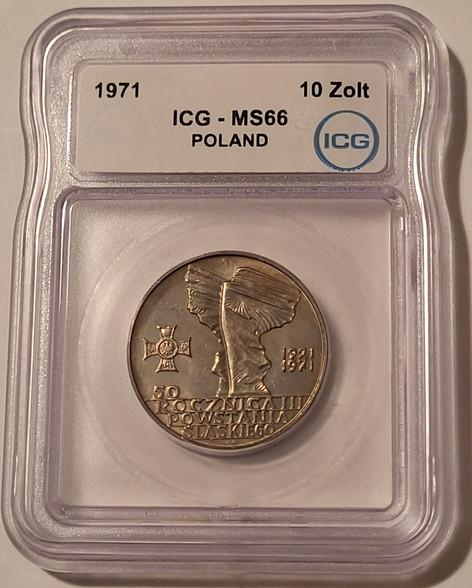 Poland-1971-10-zlotych-silesian-uprising-ms66-icg-toning-a