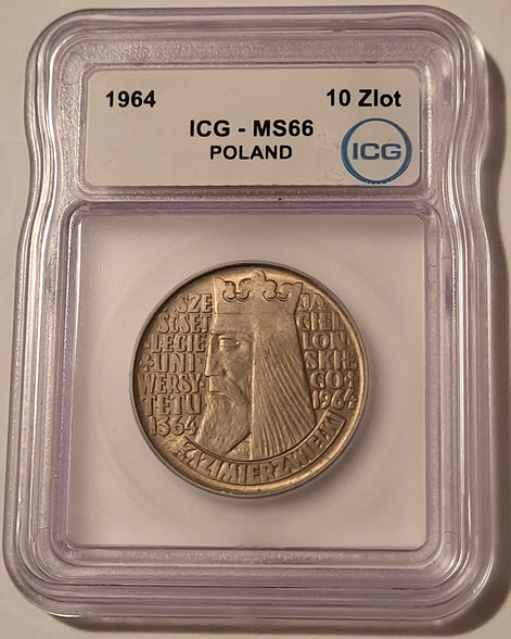 Poland-1964-10-zloytch-ms66-icg-toning-a