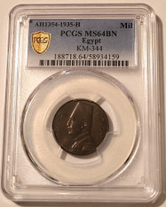 egypt-1935-h-millieme-ms64-bn-pcgs-gsh-a