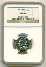 1967 Jefferson Nickel SMS MS68 NGC