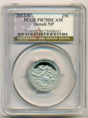 2012 S Clad Denali NP ATB Quarter PR70 DCAM PCGS Flag Label