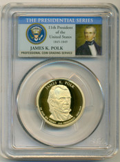 2009 S James K Polk Presidential Dollar PR70 DCAM PCGS Portrait Label