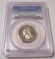 1992 S Clad Washington Quarter PR70 DCAM PCGS