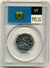 2001 S Clad Vermont State Quarter Proof PR70 DCAM PCGS Flag Label