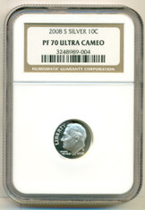 2008 S Silver Roosevelt Dime Proof PF70 Ultra Cameo NGC