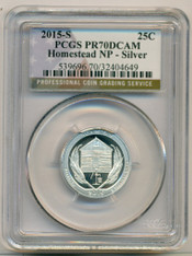 2015 S Silver Homestead NP Quarter Proof PR70 DCAM PCGS Flag Label