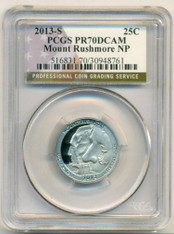 2013 S Clad Mount Rushmore NP Quarter Proof PR70 DCAM PCGS Flag Label