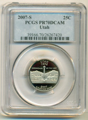 2007 S Clad Utah State Quarter Proof PR70 DCAM PCGS