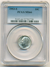 1953 S Roosevelt Dime MS66 PCGS