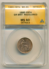 Great Britain 1885 Farthing MS60 Details ANACS