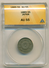 Japan 1889 5 Sen AU55 ANACS