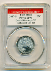 2017 S Ozark Riverways NP Quarter Enhanced SP70 PCGS FS San Francisco Mint Label