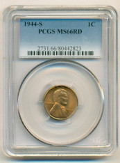 1944 S Lincoln Wheat Cent MS66 RED PCGS