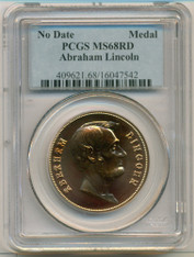 Abraham Lincoln Bronze Medal No Date MS68 RED PCGS