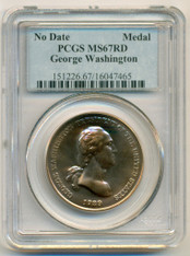 George Washington Bronze Medal No Date MS67 RED PCGS