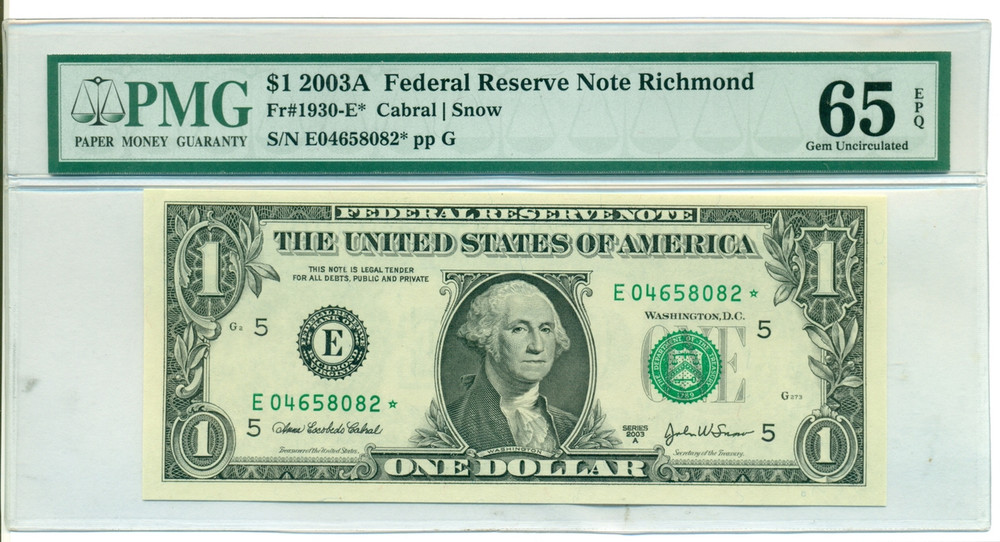 2001 $50 Federal Reserve Star Notes Richmond Single Star S/N
