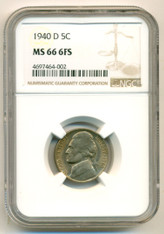 1940 D Jefferson Nickel MS66 6FS NGC