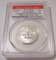 2018 S Silver Voyageurs NP Quarter Reverse Proof PR69 PCGS FS SF Mint Label