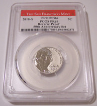 2018 S Jefferson Nickel Reverse Proof PR69 PCGS FS SF Mint Label