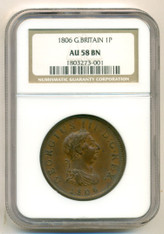 Great Britain 1806 Penny AU58 NGC