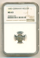 Germany States (Nurnberg) 1683 Heller Uniface MS63 NGC